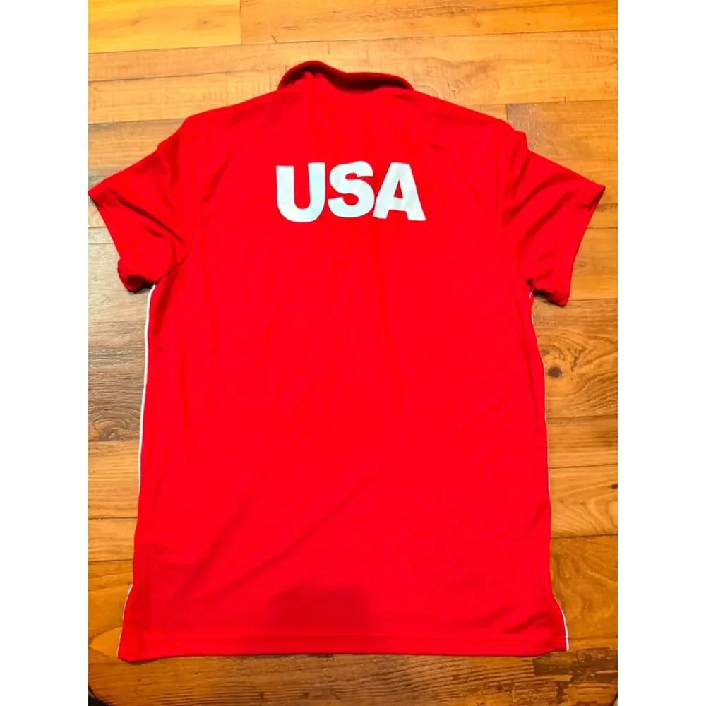 Adidas Men’s Red USA Climalite Polo Shirt Size Large